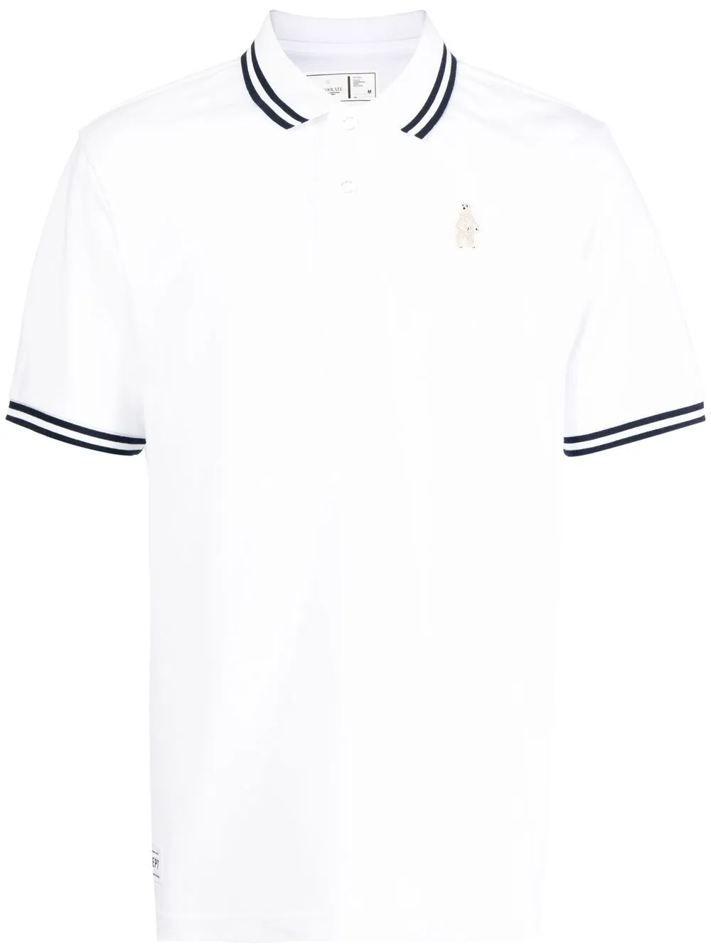 

CHOCOOLATE playera tipo polo con borde a rayas - Blanco