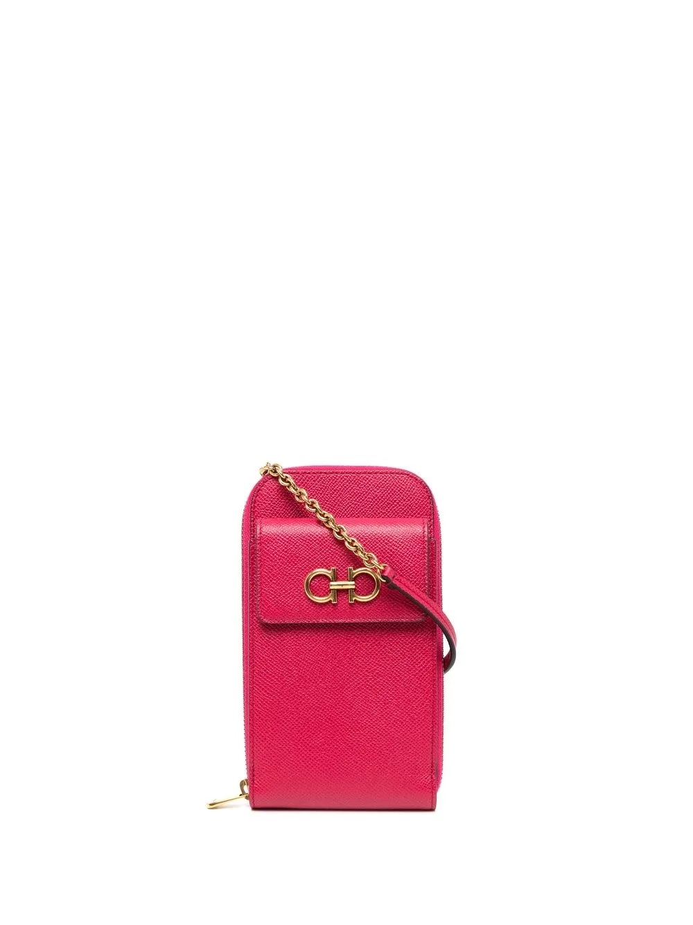 

Ferragamo Gancini textured-effect phone holder - Pink