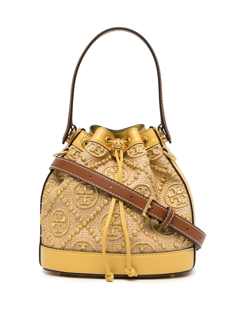 

Tory Burch bolsa bucket con monograma - Amarillo