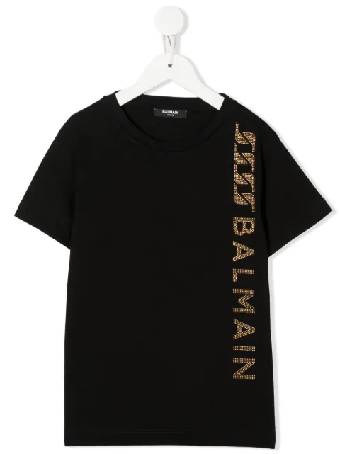 Balmain Kids logo-studded cotton T-shirt