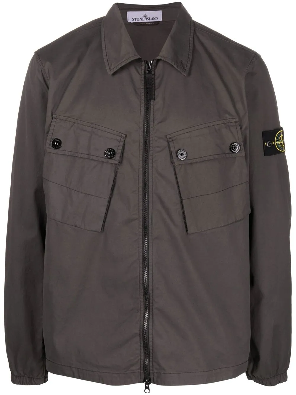 

Stone Island camisa con parche de brújula - Gris