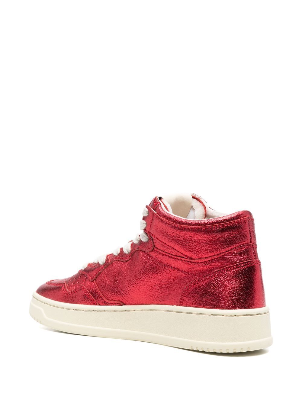 Autry Metallic-effect High-top Sneakers In Rot | ModeSens