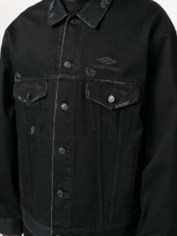 balenciaga denim jacket mens black