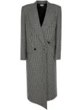 Alexander McQueen houndstooth-pattern peacoat - Black