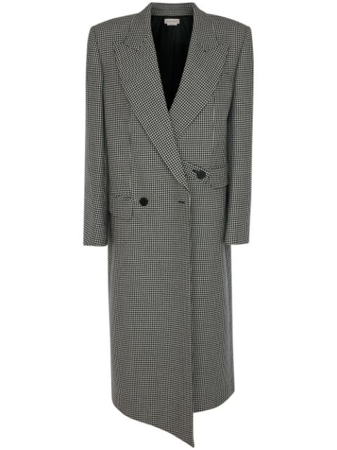 Alexander McQueen houndstooth-pattern peacoat