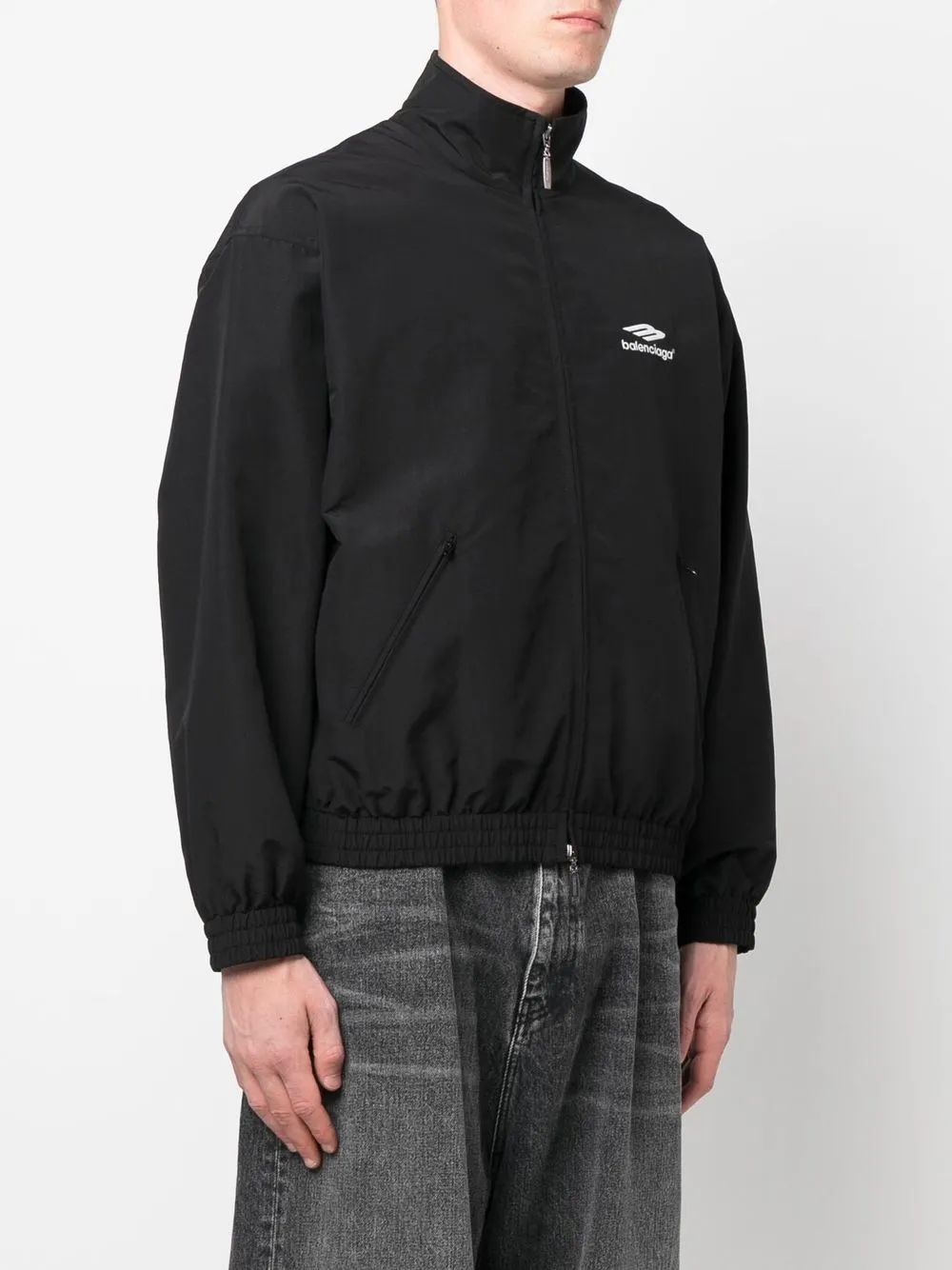 Recycled Nylon Tracksuit Jacket In Black