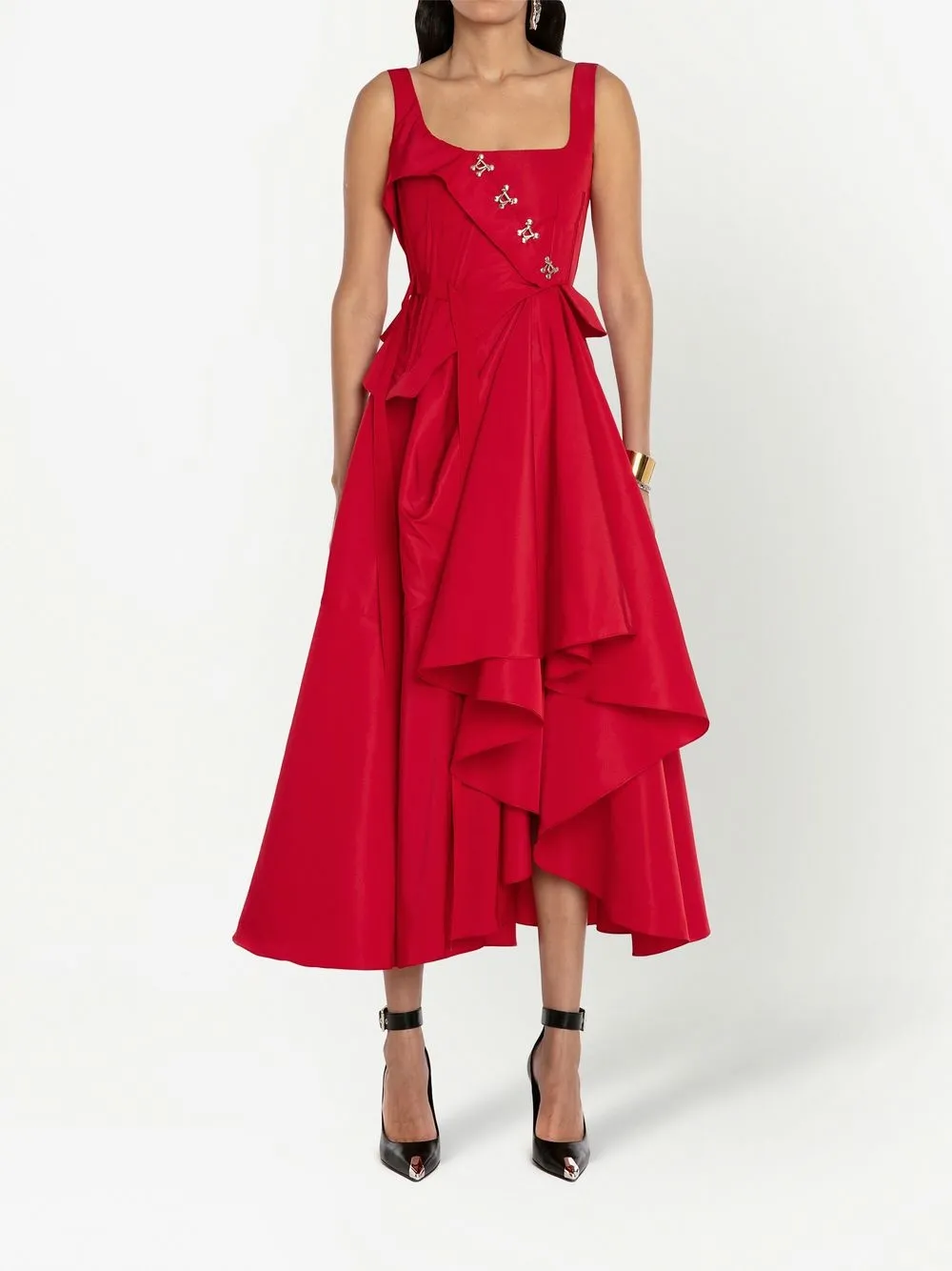 Alexander McQueen Gedrapeerde jurk - Rood