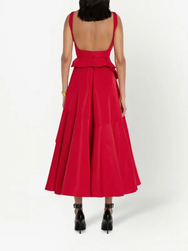 Alexander McQueen hook-embellished drape dress - Red Alexander McQueen hook-embellished drape dress - Red