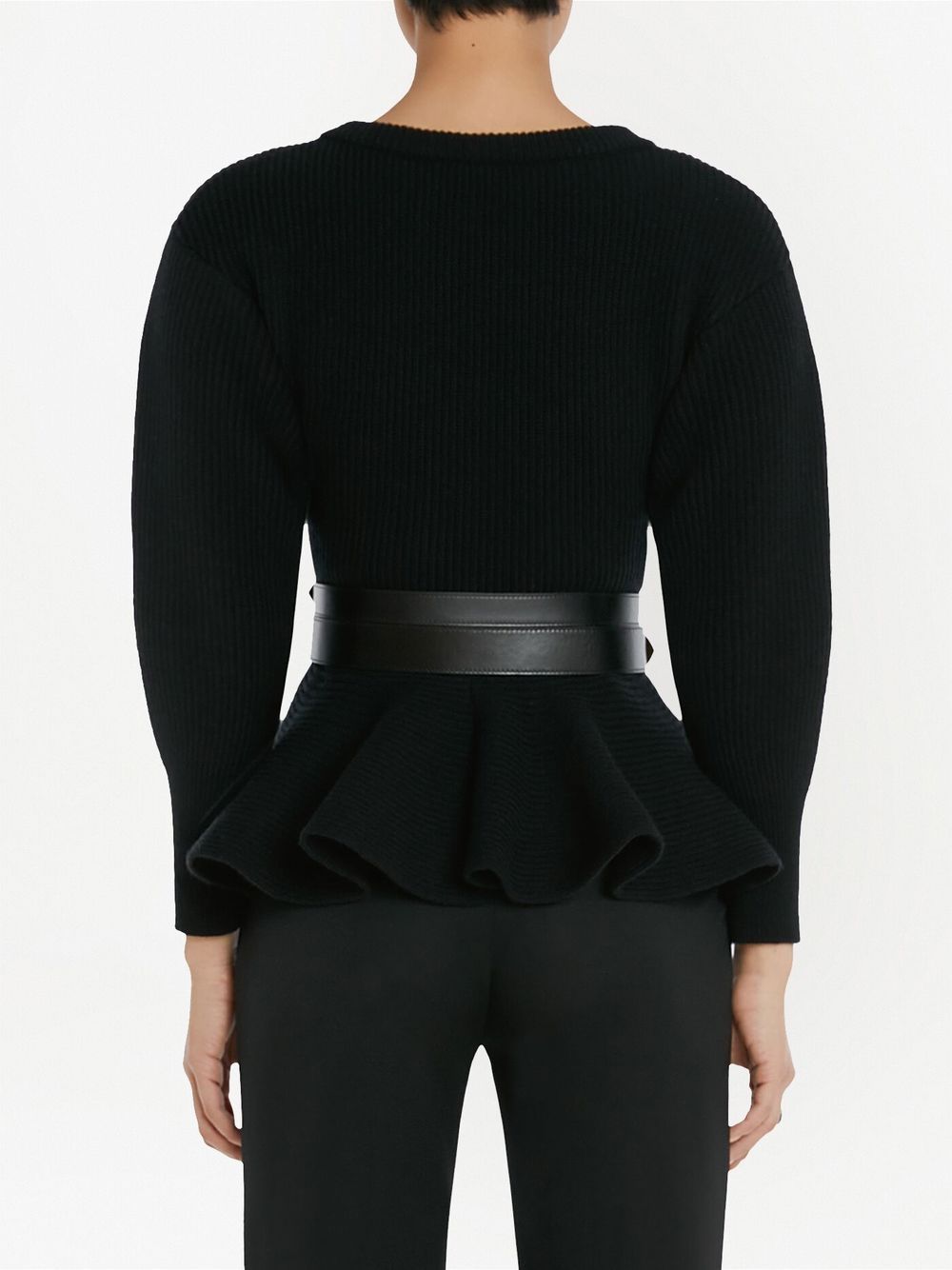 Alexander McQueen belted long-sleeve knit top Women