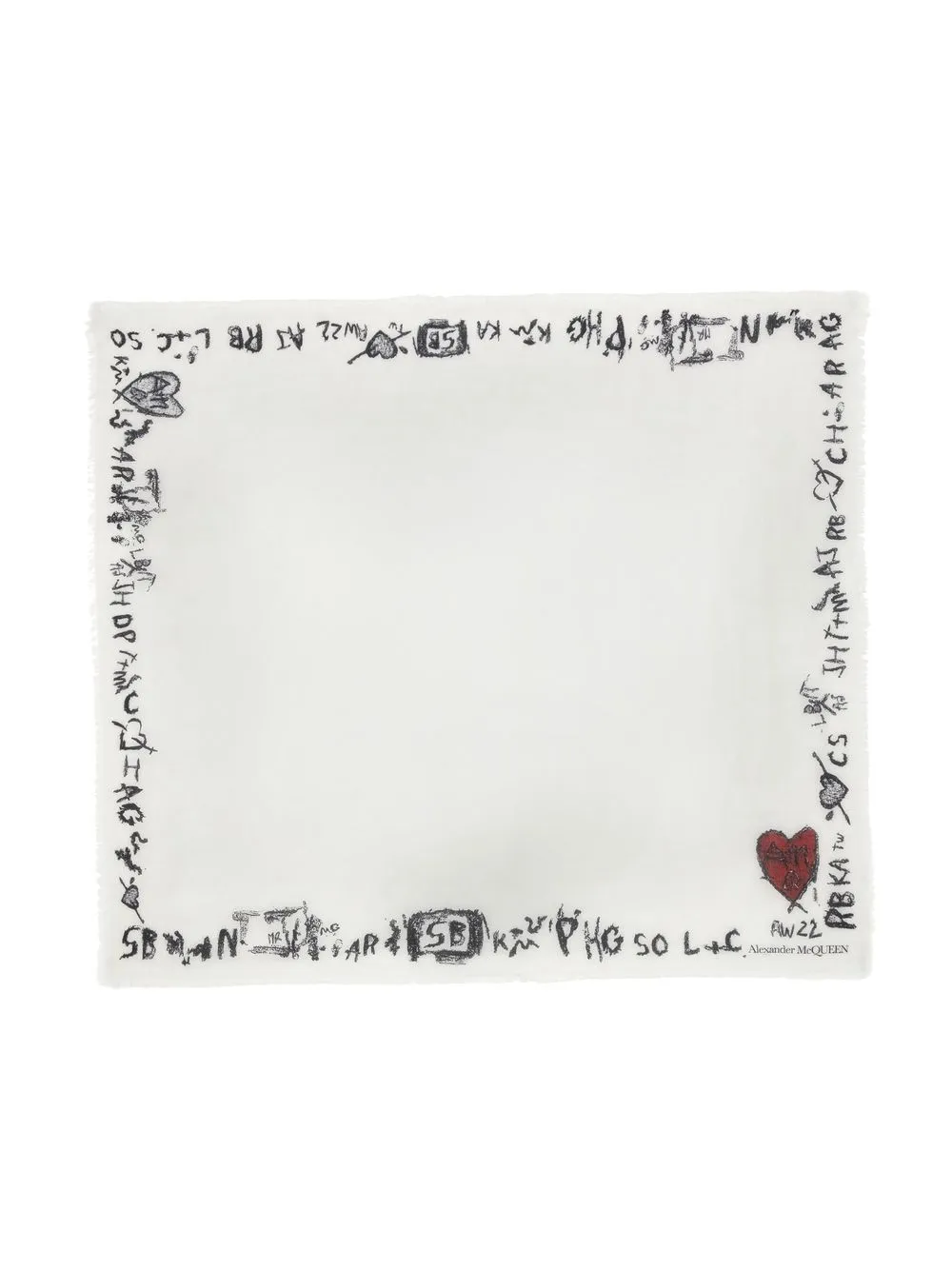 

Alexander McQueen graphic-print cashmere scarf - White