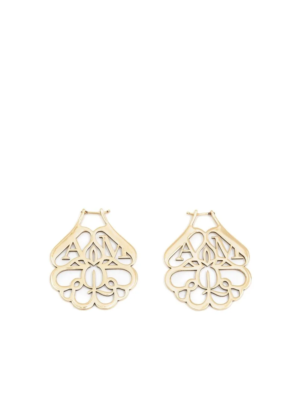 

Alexander McQueen aretes Seal con logo - Dorado