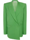 Alexander McQueen double-breasted drop hem blazer - Green