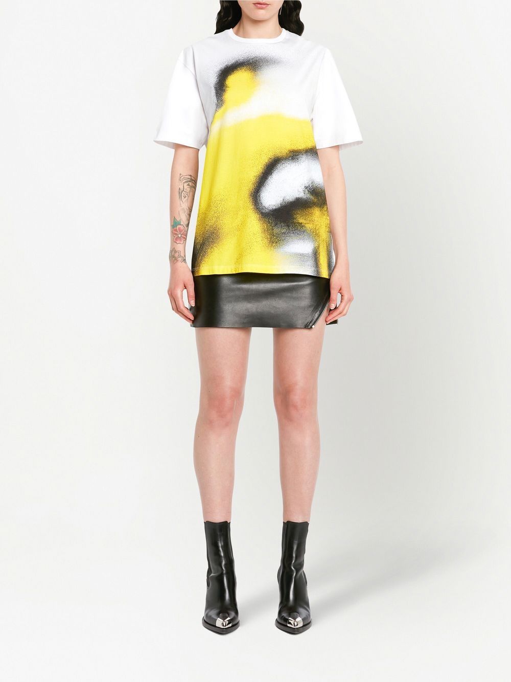 Alexander McQueen T-shirt met abstracte print - Wit