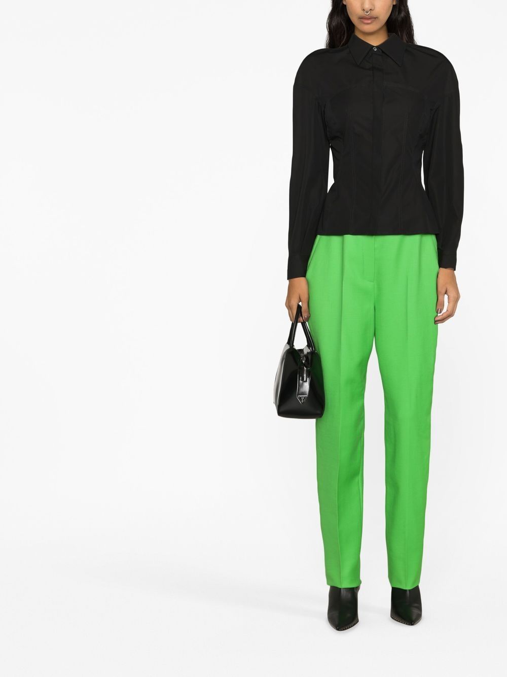 Alexander McQueen wool cigarette-cut trousers - Green