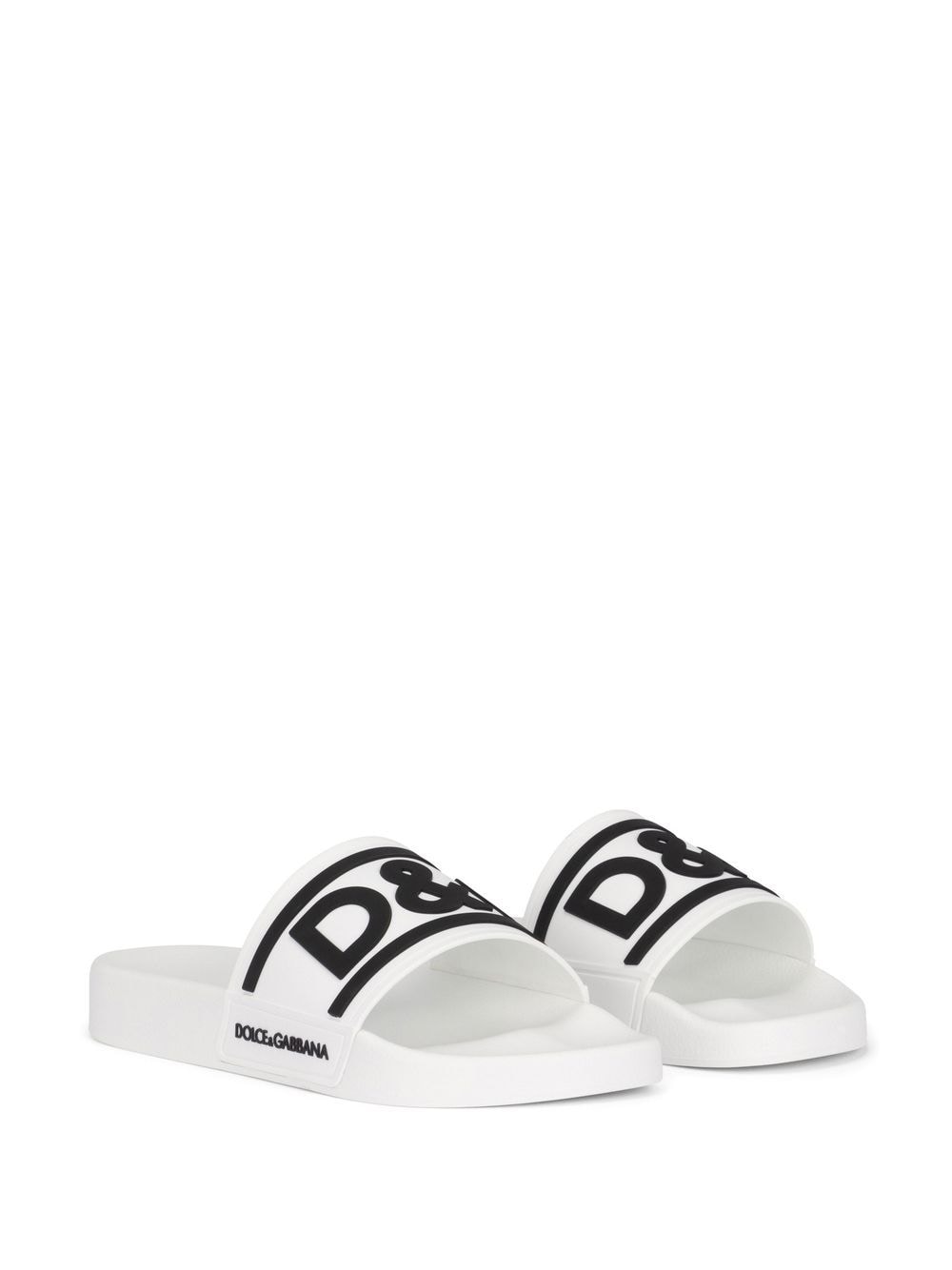 Dolce & Gabbana Slippers met logoprint - Wit