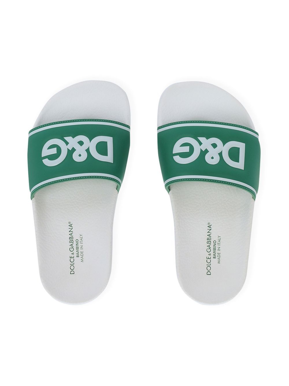 Shop Dolce & Gabbana Logo-print Pool Slides In Green