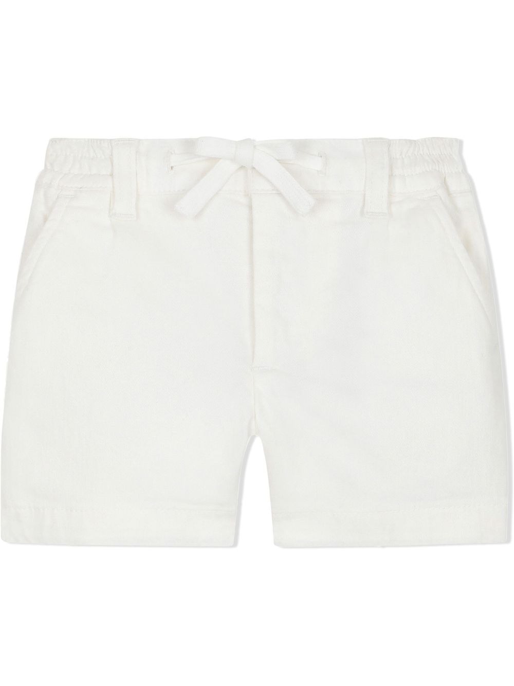 Shop Dolce & Gabbana Garment-dyed Gabardine Shorts In White