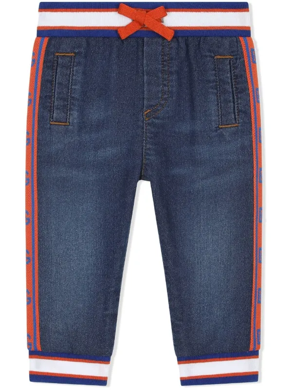 Orange side cheap stripe jeans