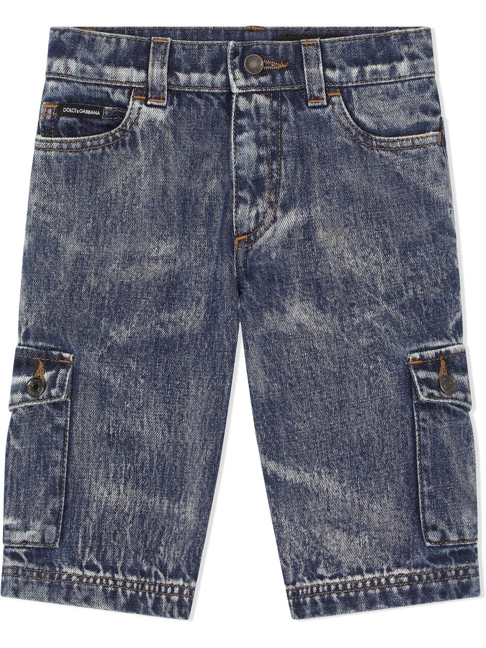 

Dolce & Gabbana Kids shorts de mezclilla Bleached - Azul