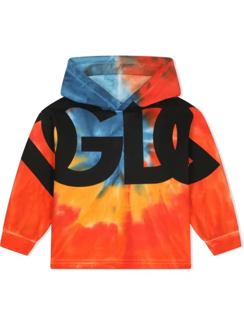 Dolce & Gabbana Kids logo-print tie-dye hoodie