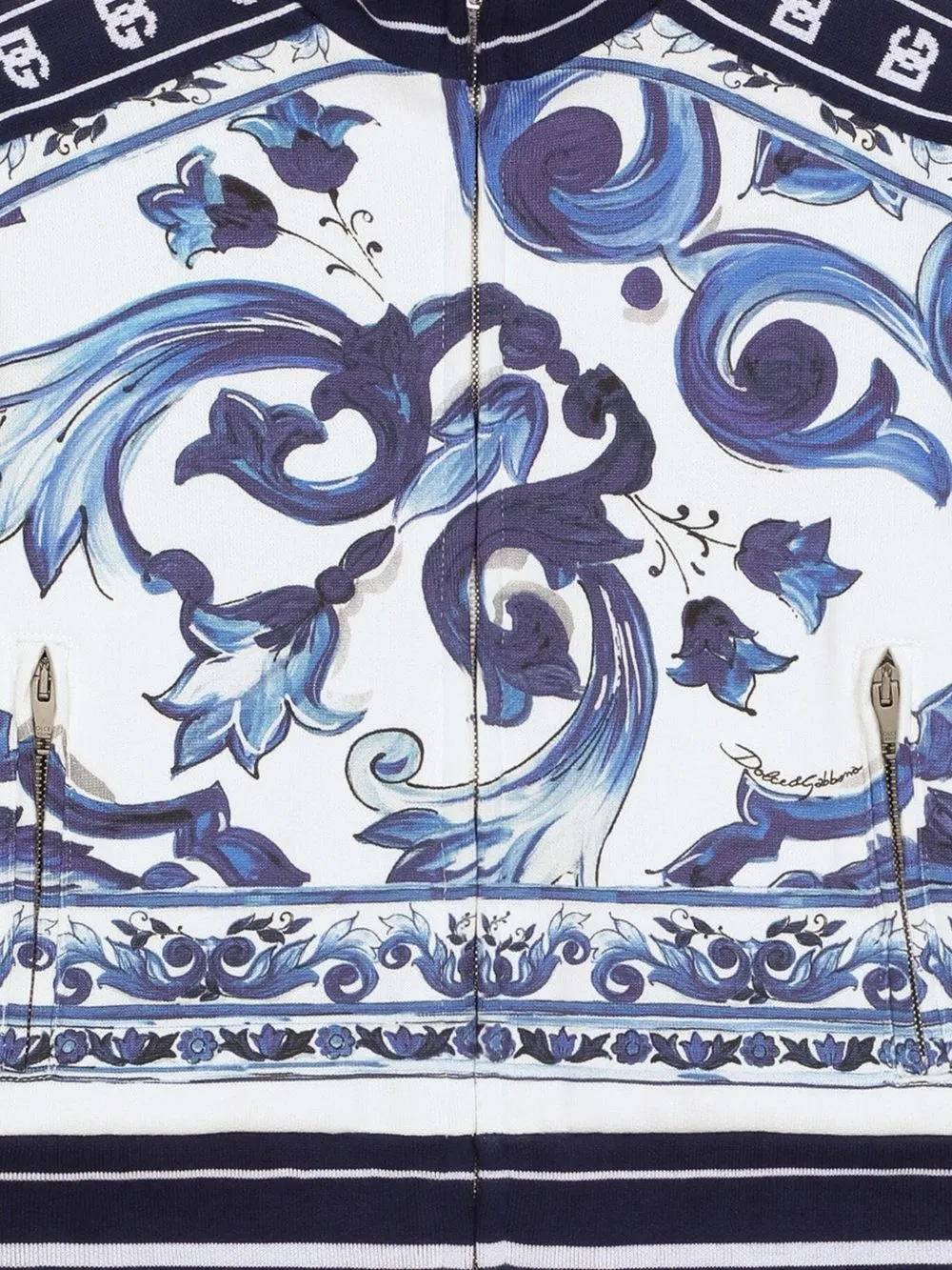 Majolica-Print Zip-Up Sweatshirt