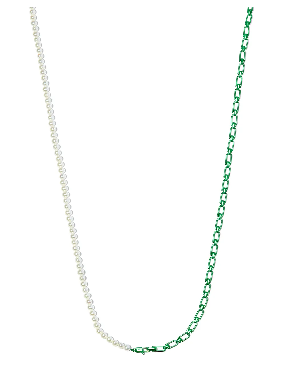 

EÉRA 18kt white gold enamel chain-link necklace