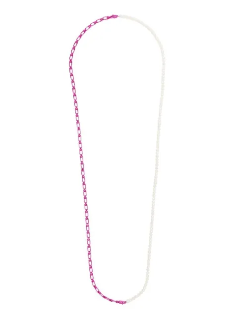 EÉRA collar en oro blanco de 18kt con perlas y esmalte
