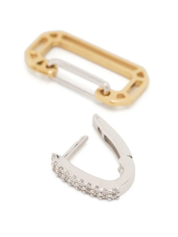 イヤリング Small Chiara Earring in 18 carat Gold and diamonds EÉRA 18kt Yellow And White Gold Small Chiara Diamond Earring