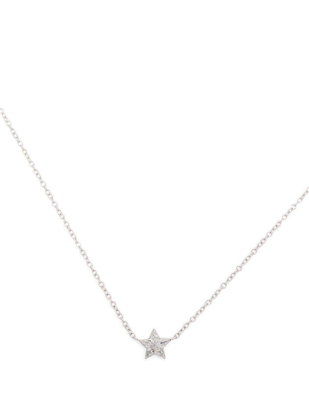 Shop Maria Tash 18kt White Gold Star Diamond Necklace In Silver