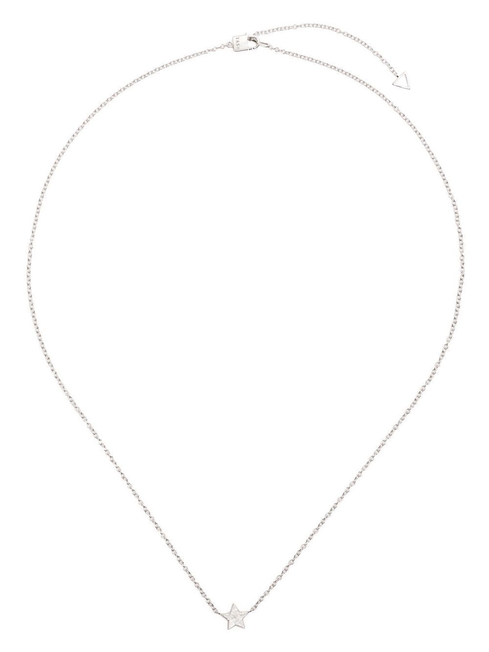 Shop Maria Tash 18kt White Gold Star Diamond Necklace In Silver
