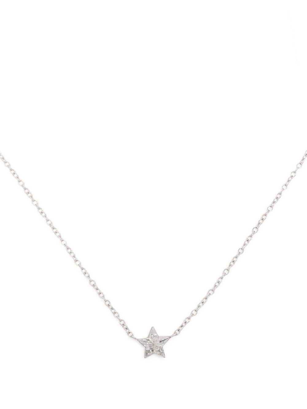 18kt white gold Star diamond necklace