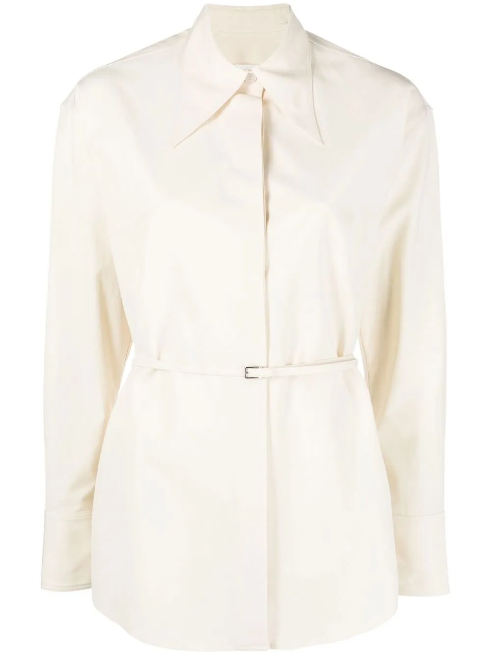 GIA STUDIOS Belted Satin Shirt - Farfetch