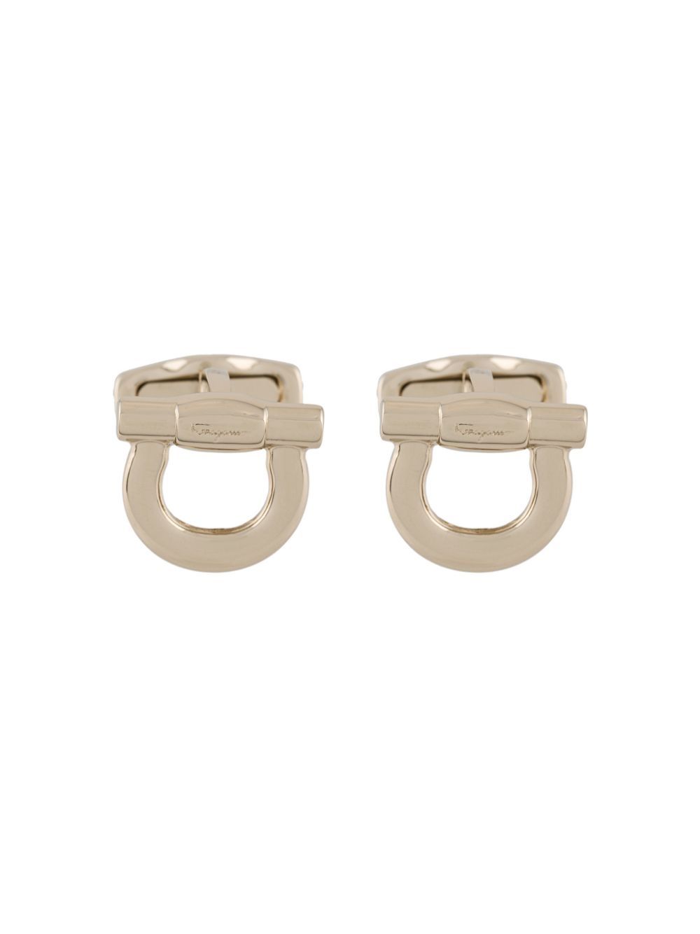 Ferragamo Gancini Brass Cufflinks In Gold