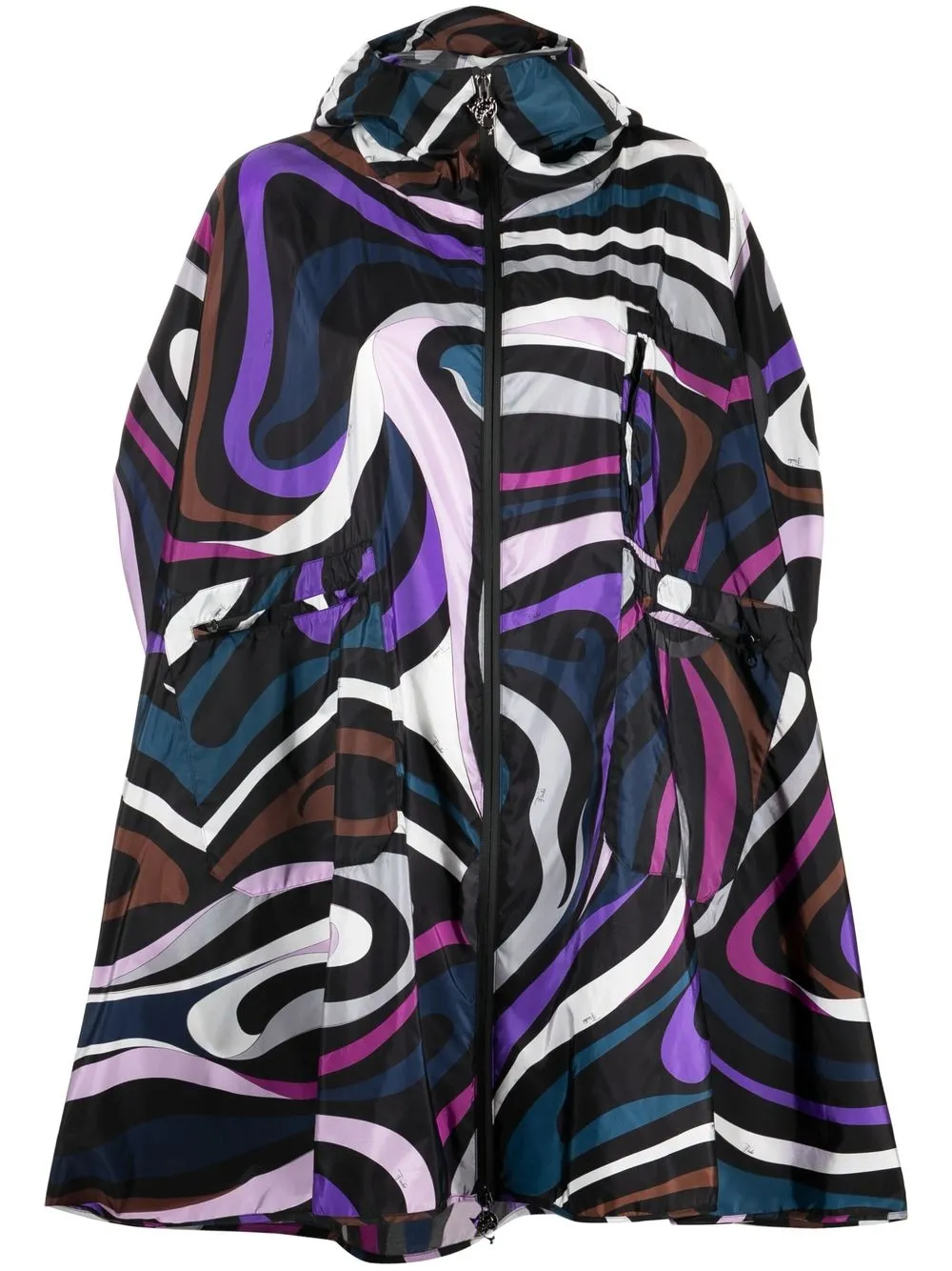 

PUCCI Marmo-print cape - 007-VIOLA/NERO