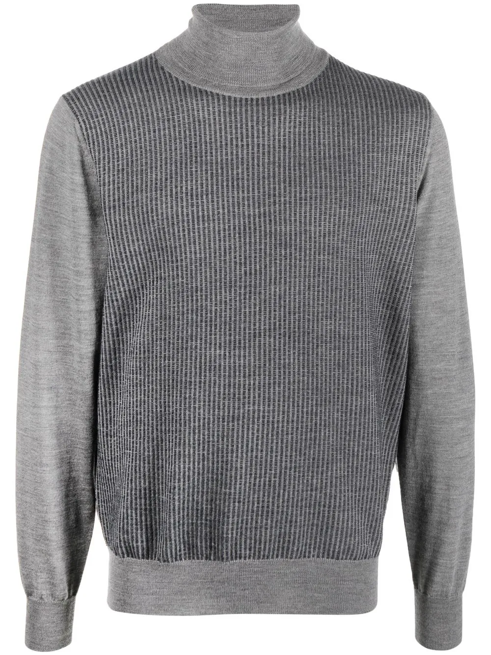 

Canali ribbed-knit roll-neck jumper - Grey