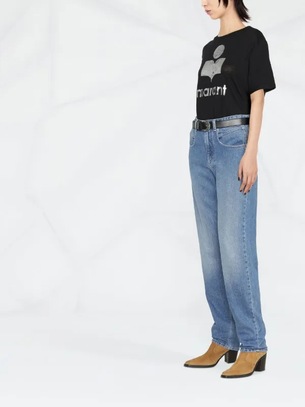【Marant Etoile】 Vendelia high-riseストレートジーンズ MARANT ÉTOILE Vendelia ストレートジーンズ | ブラック