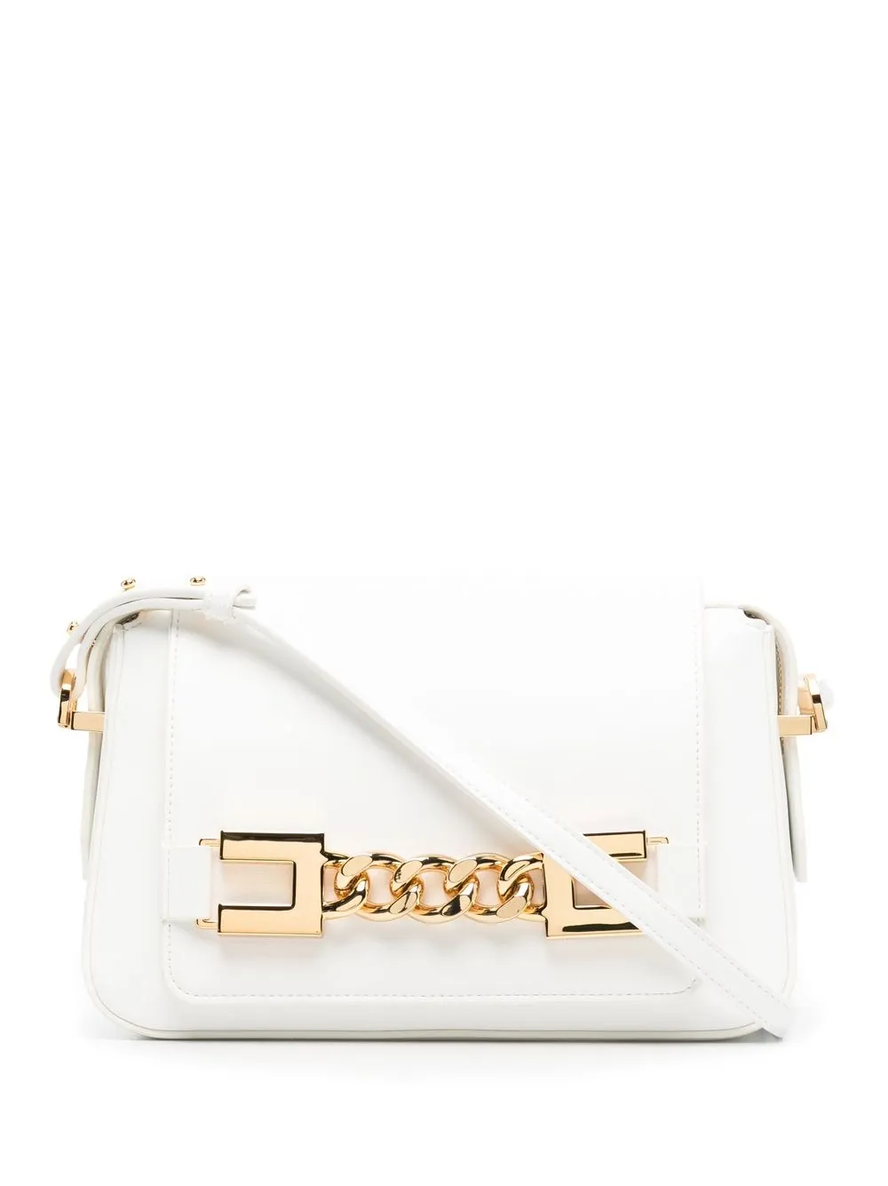 

Elisabetta Franchi bolsa crossbody con placa del logo - Blanco