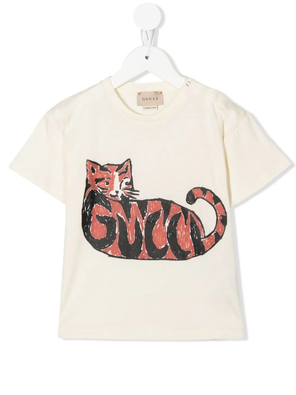 

Gucci Kids cat print short-sleeve T-shirt - Neutrals