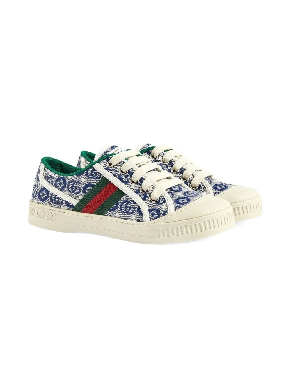 Gucci Kids سنيكر 'تنس 1977' بطبعة جاكار | أزرق | Image 1