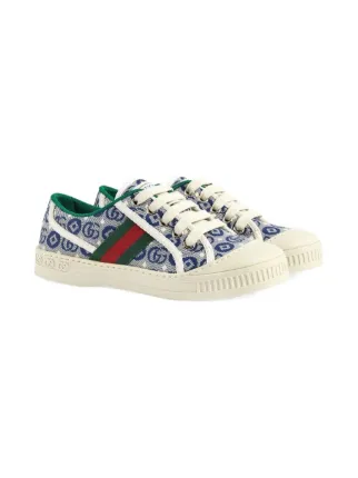 Gucci Kids 1977 Tennis jacquard-print Sneakers | Blue | FARFETCH