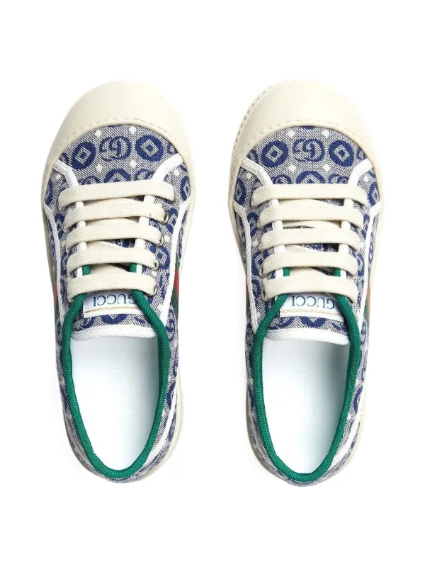 送料無料 いつまで Sneakers jacquard-print Tennis 1977 Kids Gucci | FARFETCH | Blue スニーカー