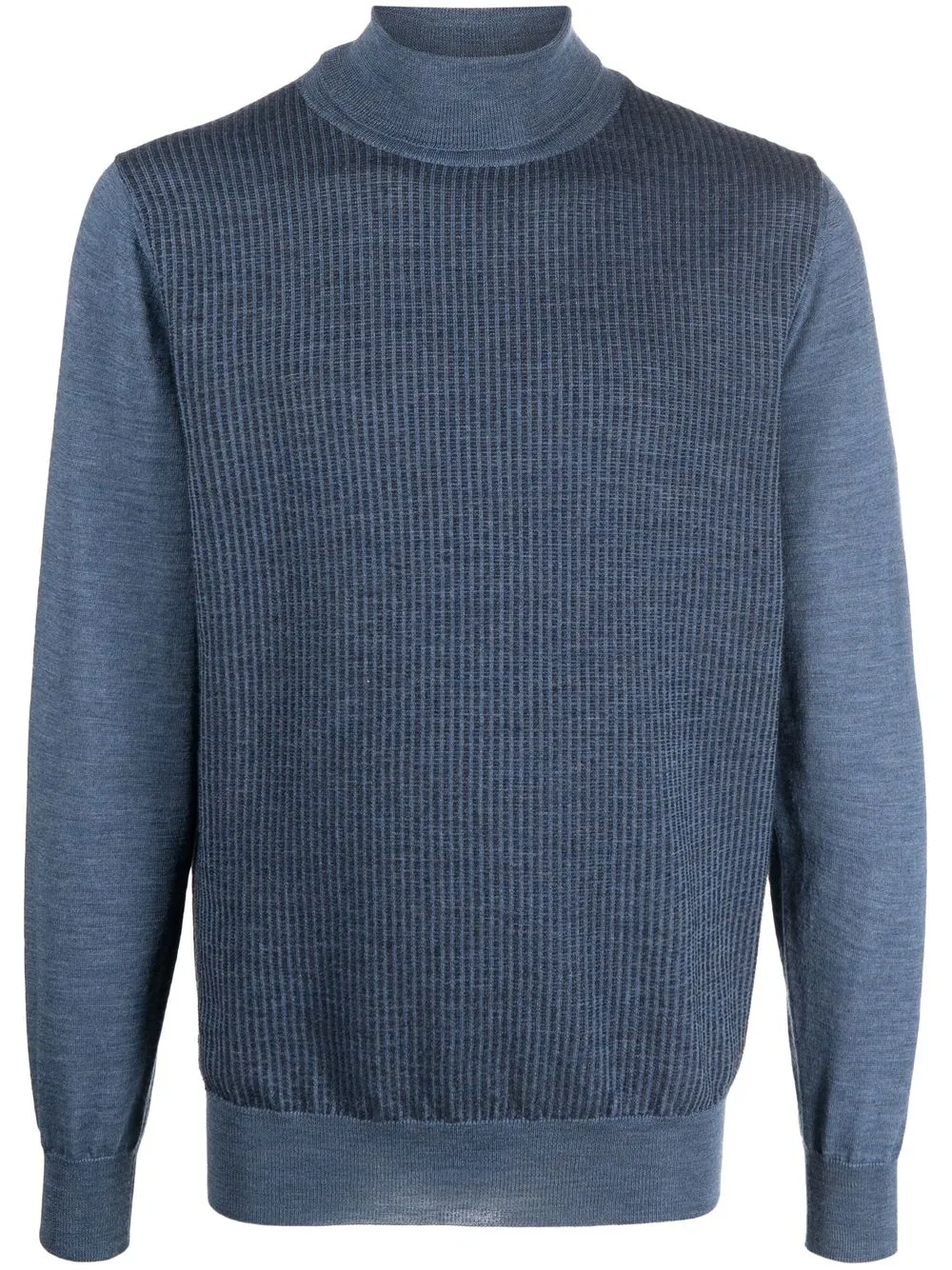 

Canali ribbed-knit roll-neck jumper - Blue