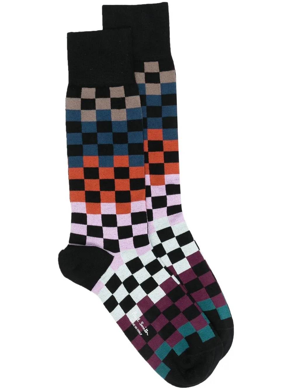 

Paul Smith colour-block checkerboard-print socks - Black