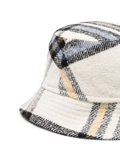 logo-embroidered tartan bucket hat 