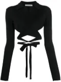 Philosophy Di Lorenzo Serafini plissé wrap-around cropped shirt - Black
