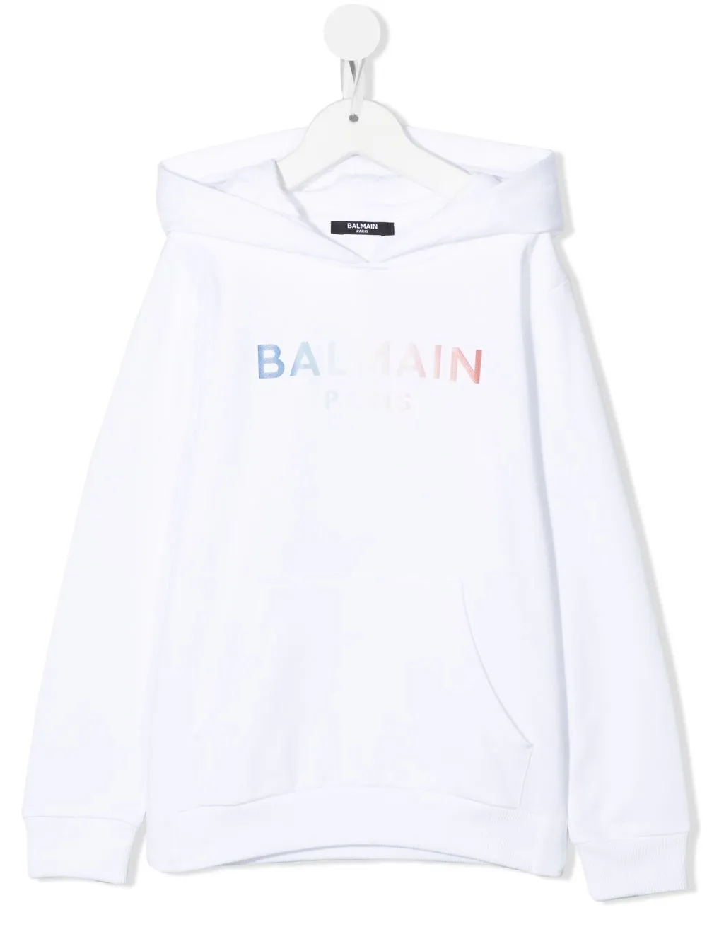 

Balmain Kids hoodie con logo estampado - Blanco