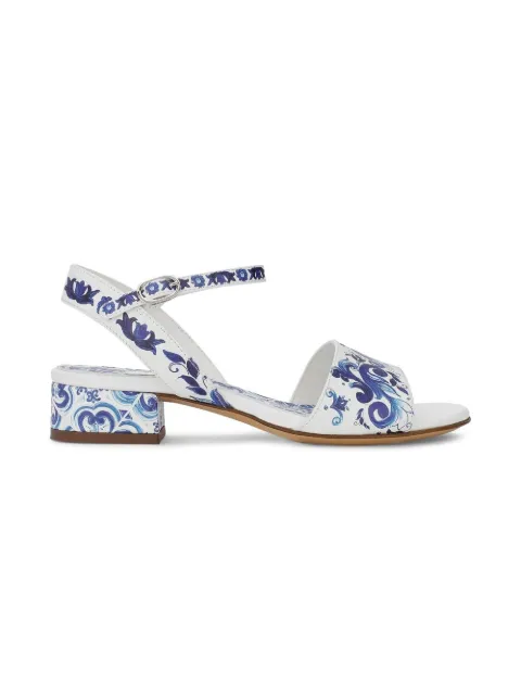Dolce & Gabbana Kids Majolica-print leather sandals