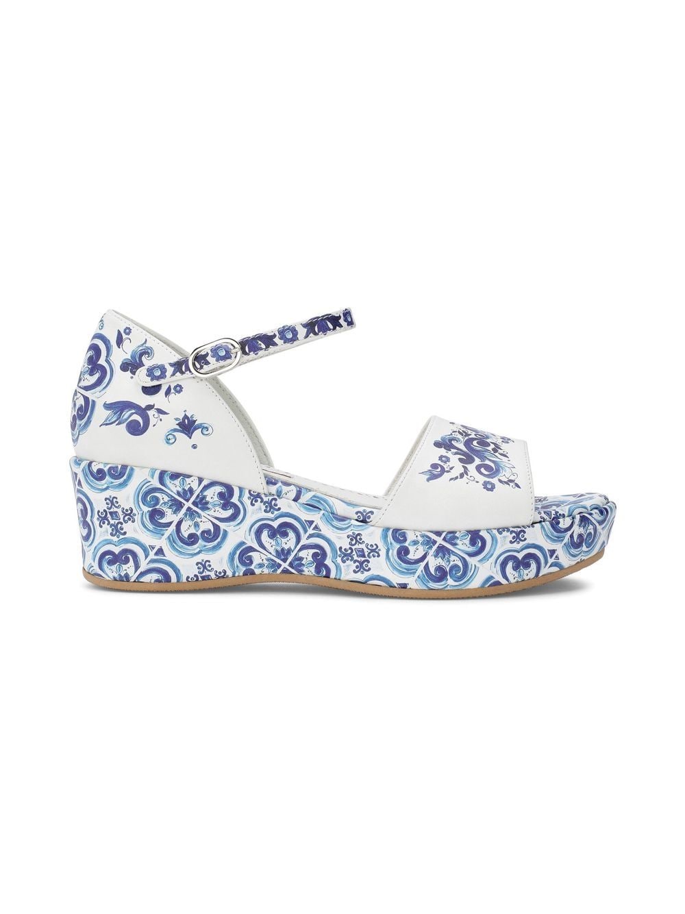 Image 2 of Dolce & Gabbana Kids Majolica-print leather sandals