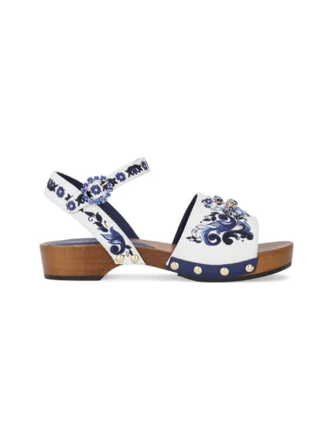 Dolce & Gabbana Kids sandales à imprimé Majolica