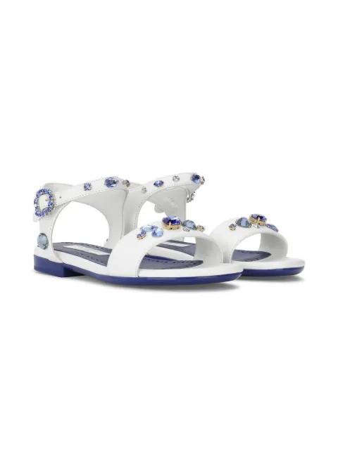 Dolce & Gabbana Kids rhinestone-embellished leather sandals